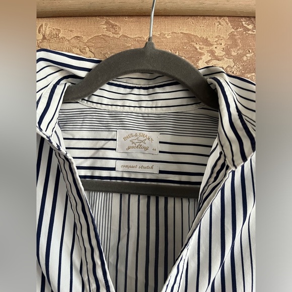 Paul & Shark Women’s Compact Stretch Striped Open Collared Button-down Blouse - Picture 4 of 8